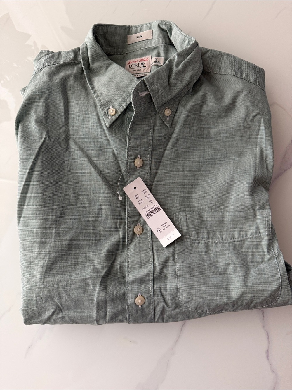 J. Crew Button-Down Shirt in Sage Green